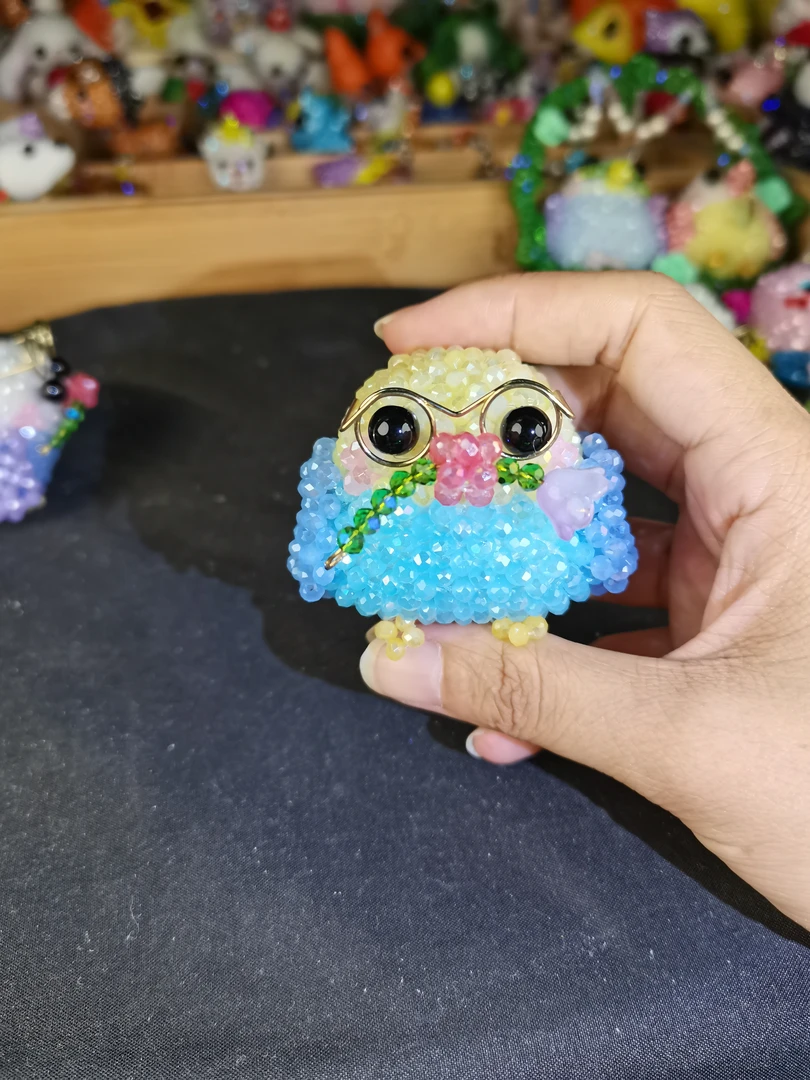 鸟 手工串珠成品晶晶卡4