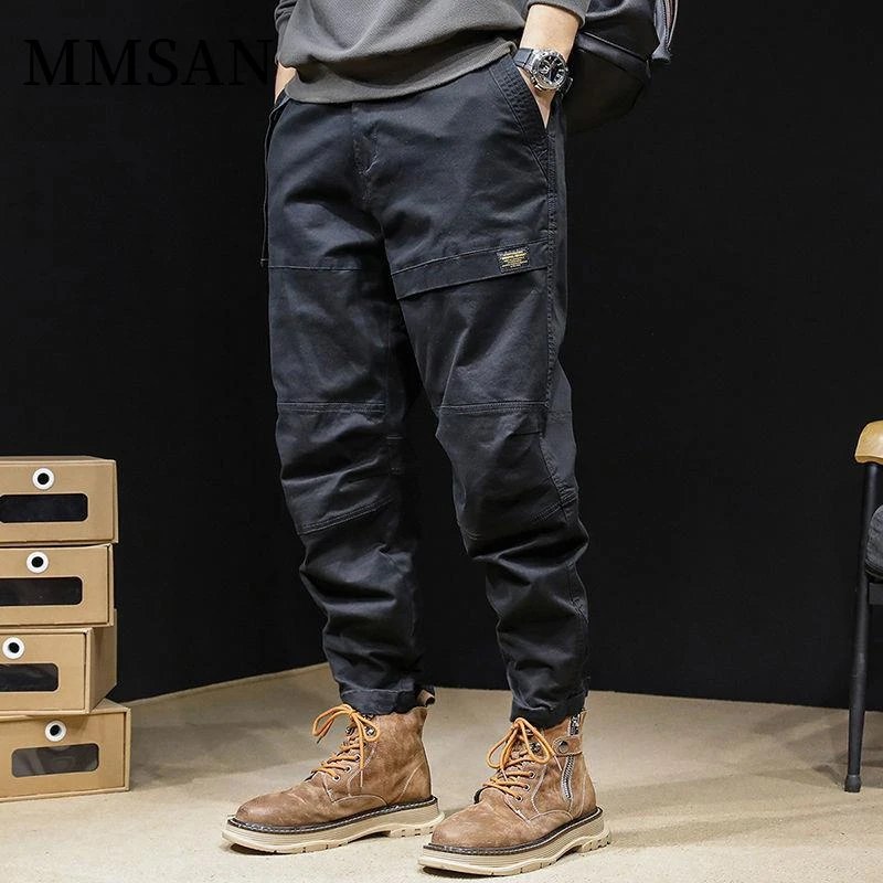 美式工装裤男秋冬款潮牌束脚休闲男裤哈伦宽松大码男士裤子春秋