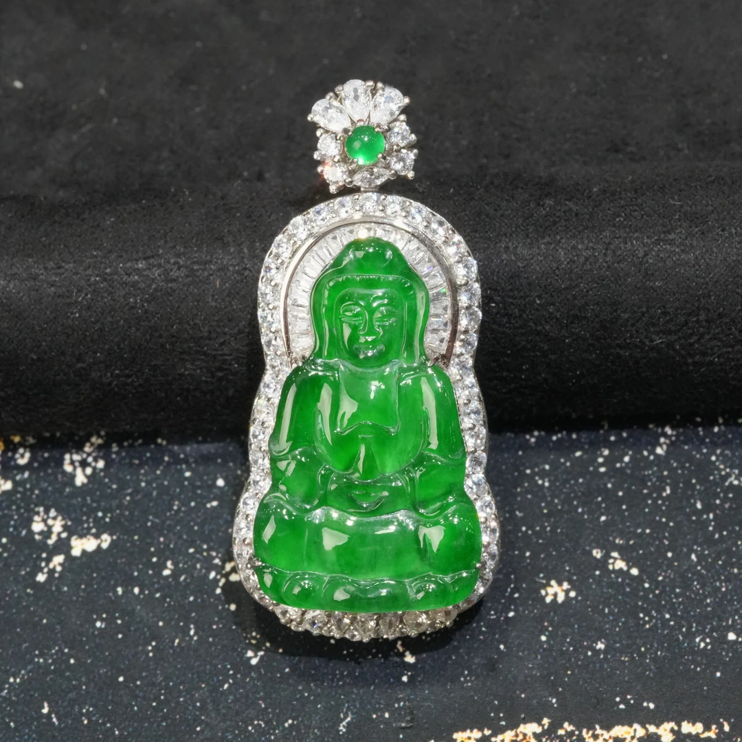 天然A货翡翠观音吊坠(多样性发货)不含链小百搭轻奢美