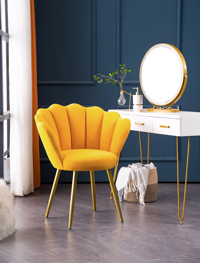 花瓣椅单人轻奢简约阳台北欧化妆椅电脑椅凳子化妆凳客厅书桌椅