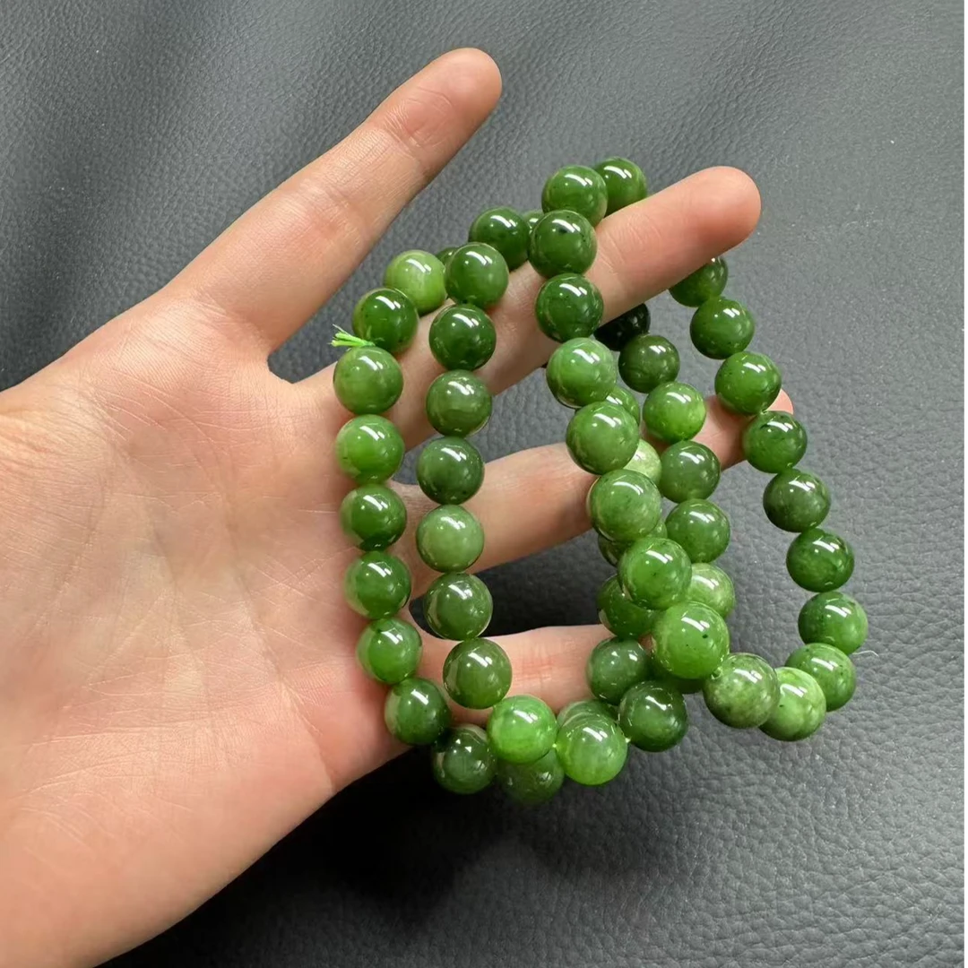 俄罗斯老坑料碧玉手串卡10mm 多样性发一