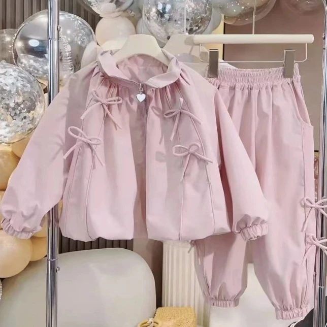 2024儿童潮牌服装春秋女童洋气女宝时尚韩版外套裤子休闲套装