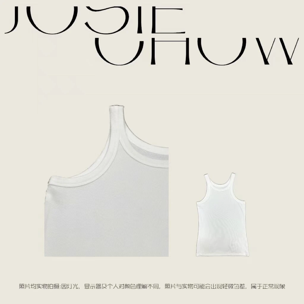 JOSIE CHOW【多色背心】有机棉螺纹工字背心。Tt57070