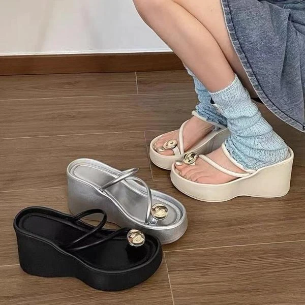 大掌柜-(现福)法式绝美坡跟凉拖鞋A668-9