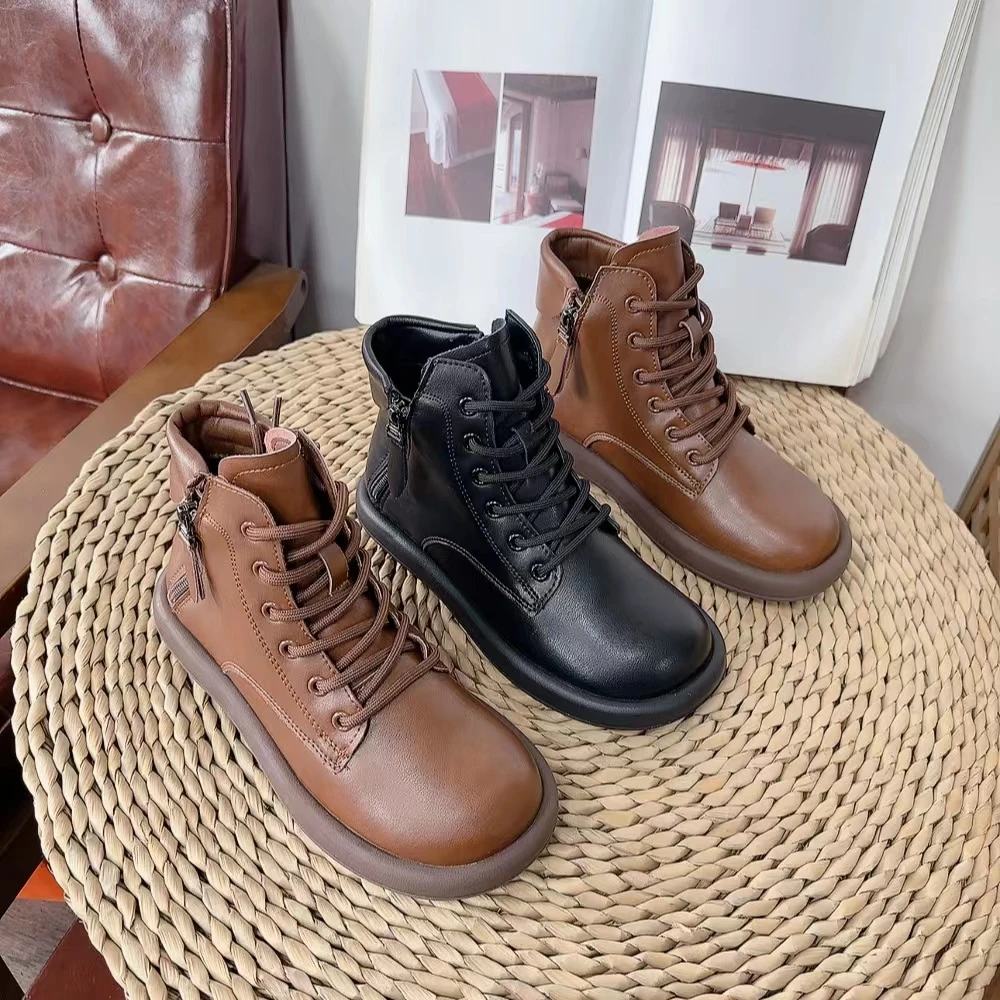 7001新款系带双拉链软底舒适百搭马丁靴仓