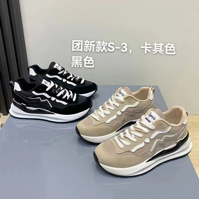 S-3秋季新款时尚经典系带百搭女士休闲厚底舒适阿甘鞋仓