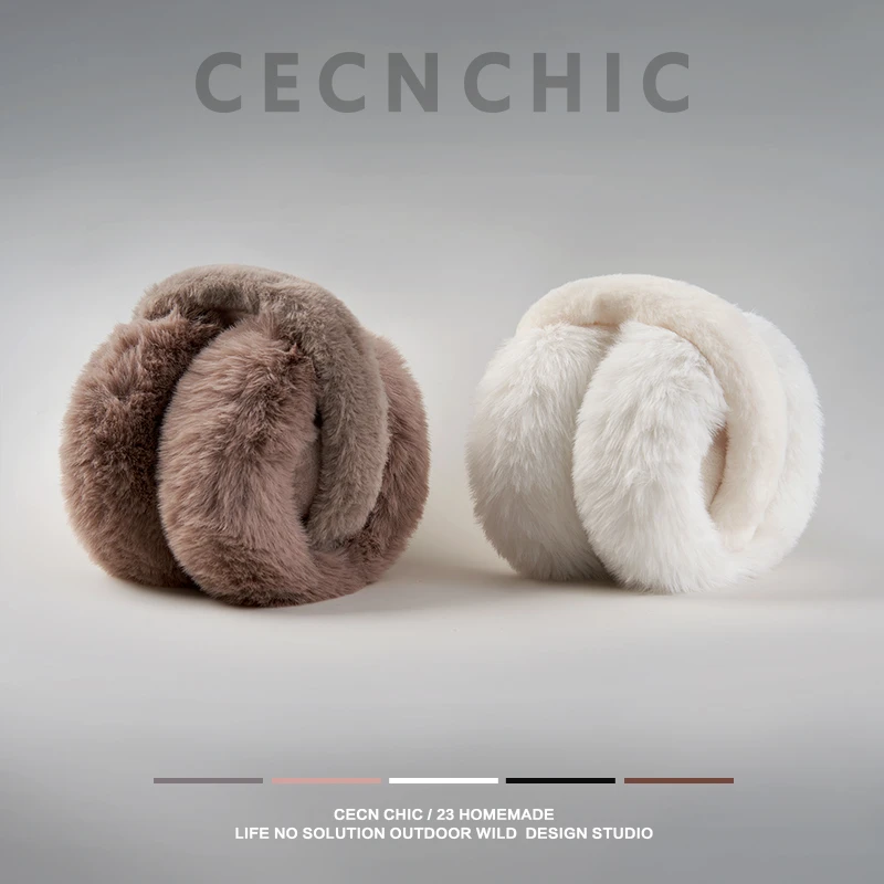 CECN毛绒绒耳罩女冬季护耳百搭防冻防寒旅行可折叠保暖耳包耳暖