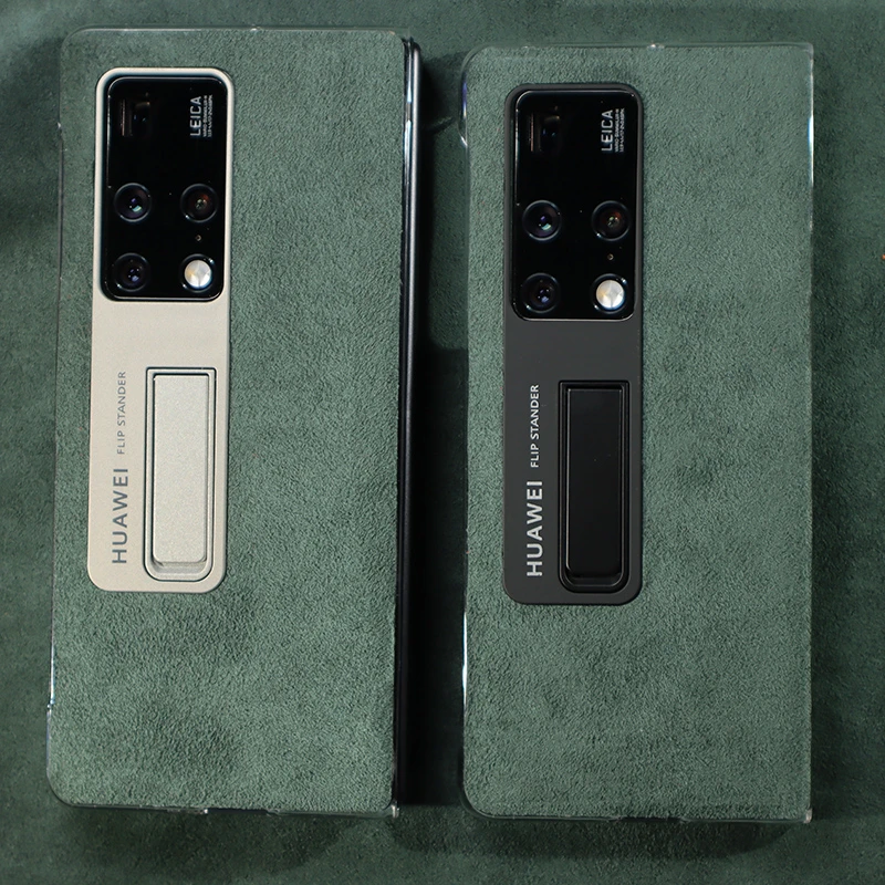 适用华为natex2折叠屏手机壳翻毛皮手工定制新款网红支架款典藏版