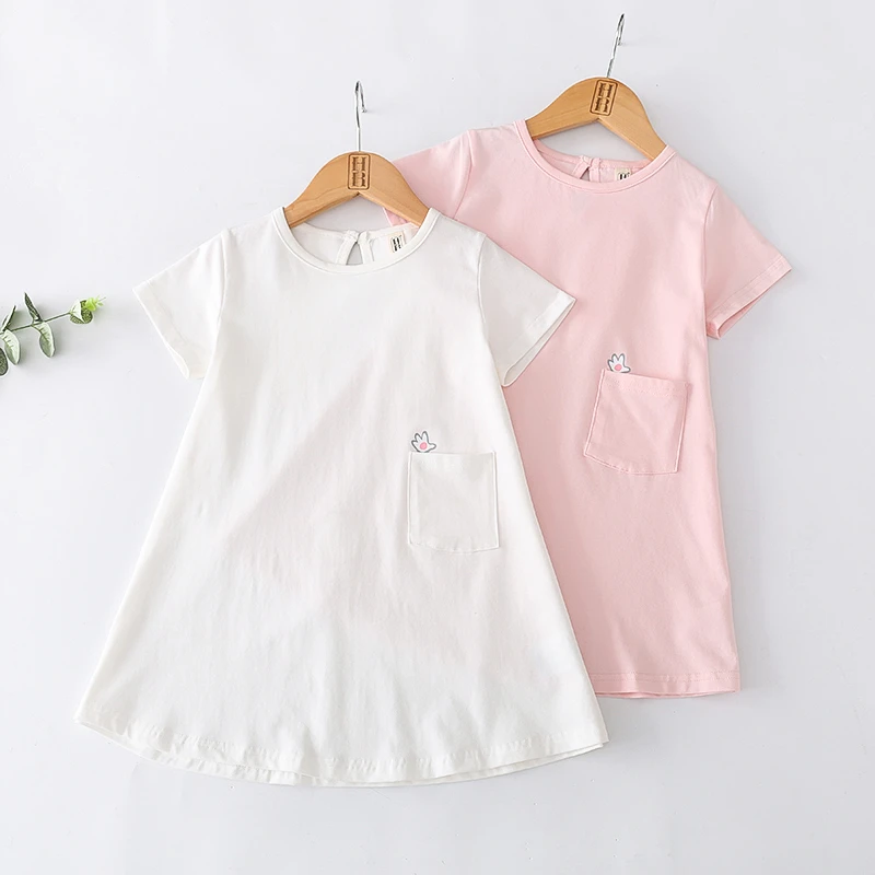 儿童兔子女孩连衣裙231女童夏季宝宝可爱针织中长款夏装连衣裙