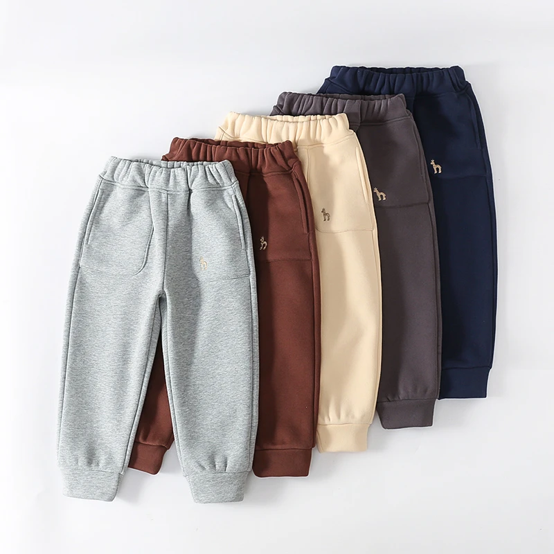 儿童加绒裤子男童女童秋冬卫裤运动休闲裤宝宝冬季裤子