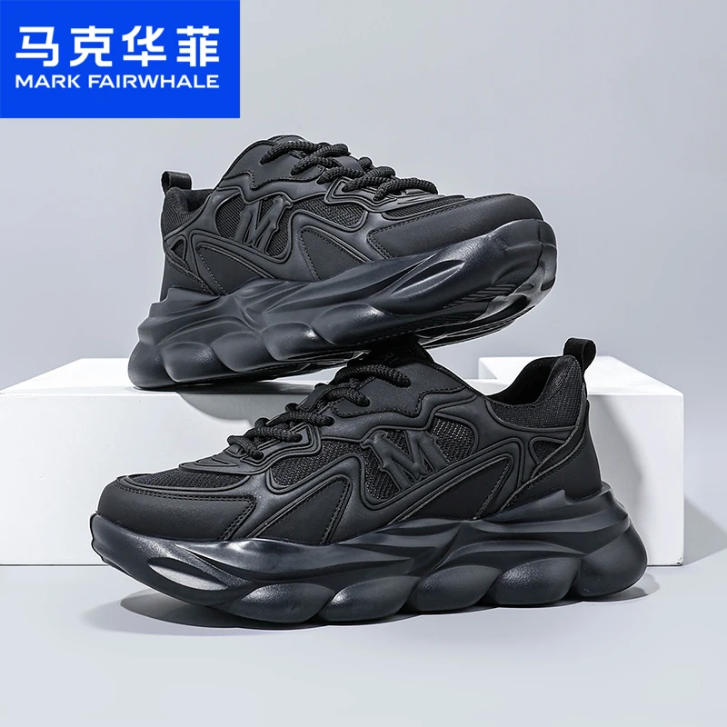 【官方正品】马克华菲运动男鞋新款厚底增高休闲网面透气老爹鞋男
