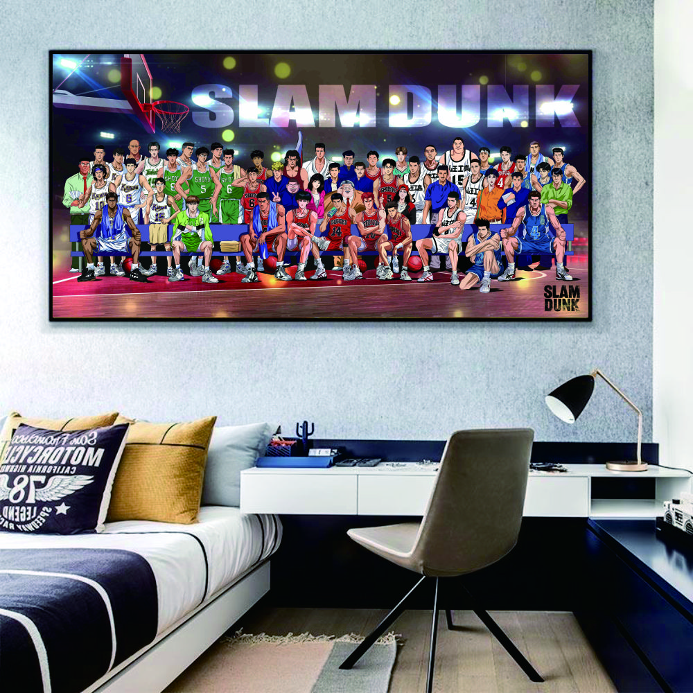 灌篮高手全家福高清晶瓷卧室床头沙发电竞房装饰画4*8 pvc