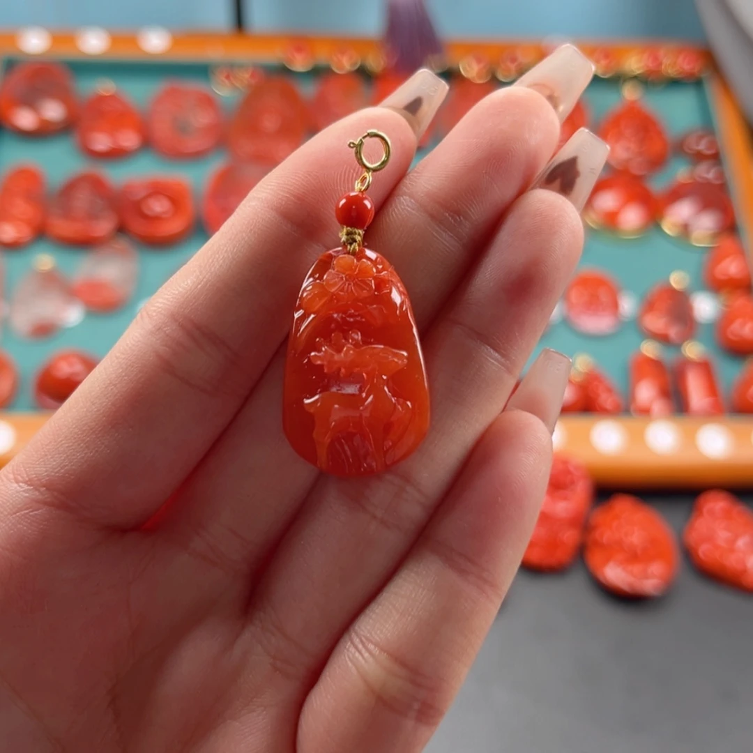 【闪购商品】南红玛瑙吊坠银S925镶嵌