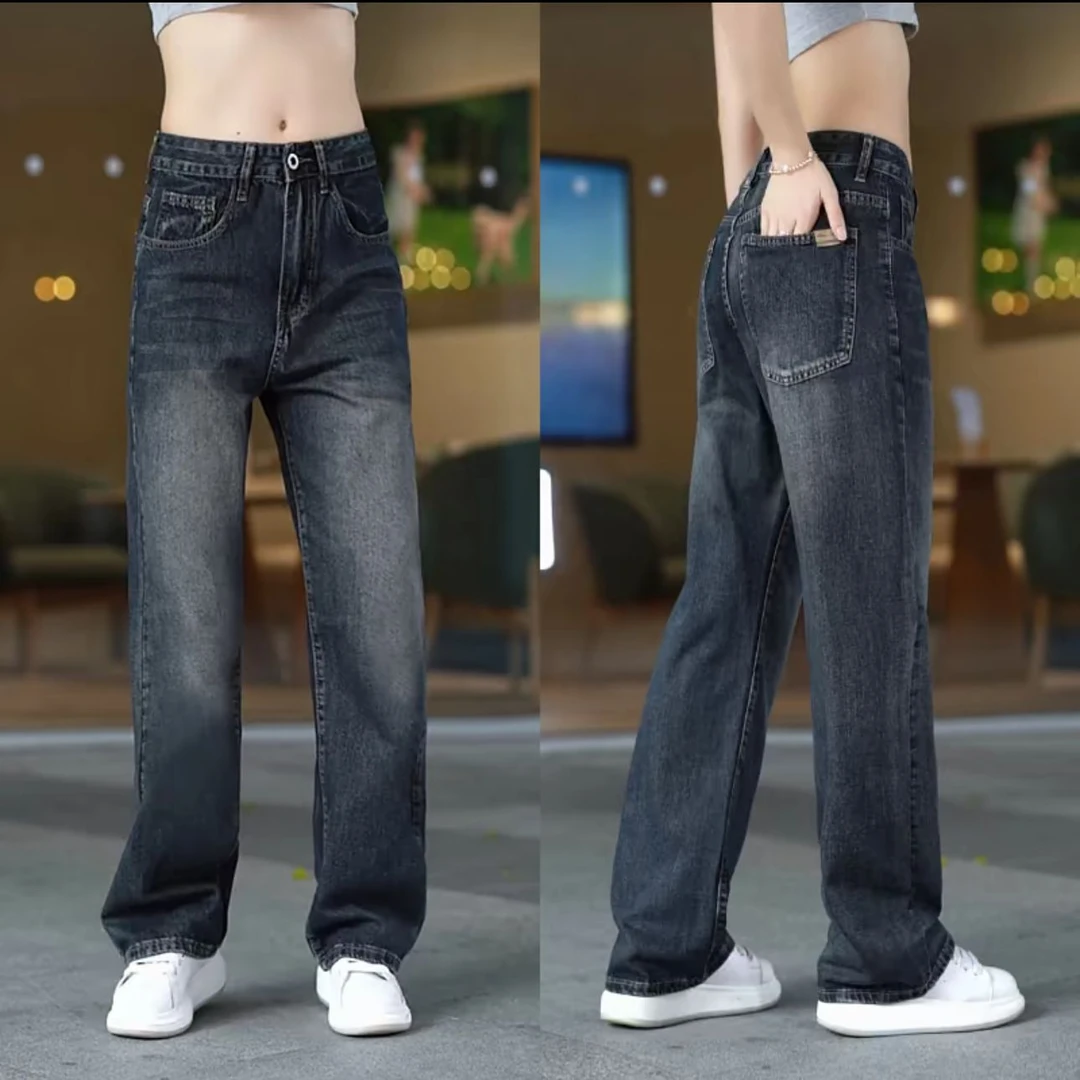 水洗复古牛仔裤男百搭宽松长裤美式高街男士休闲裤潮流时尚直筒裤