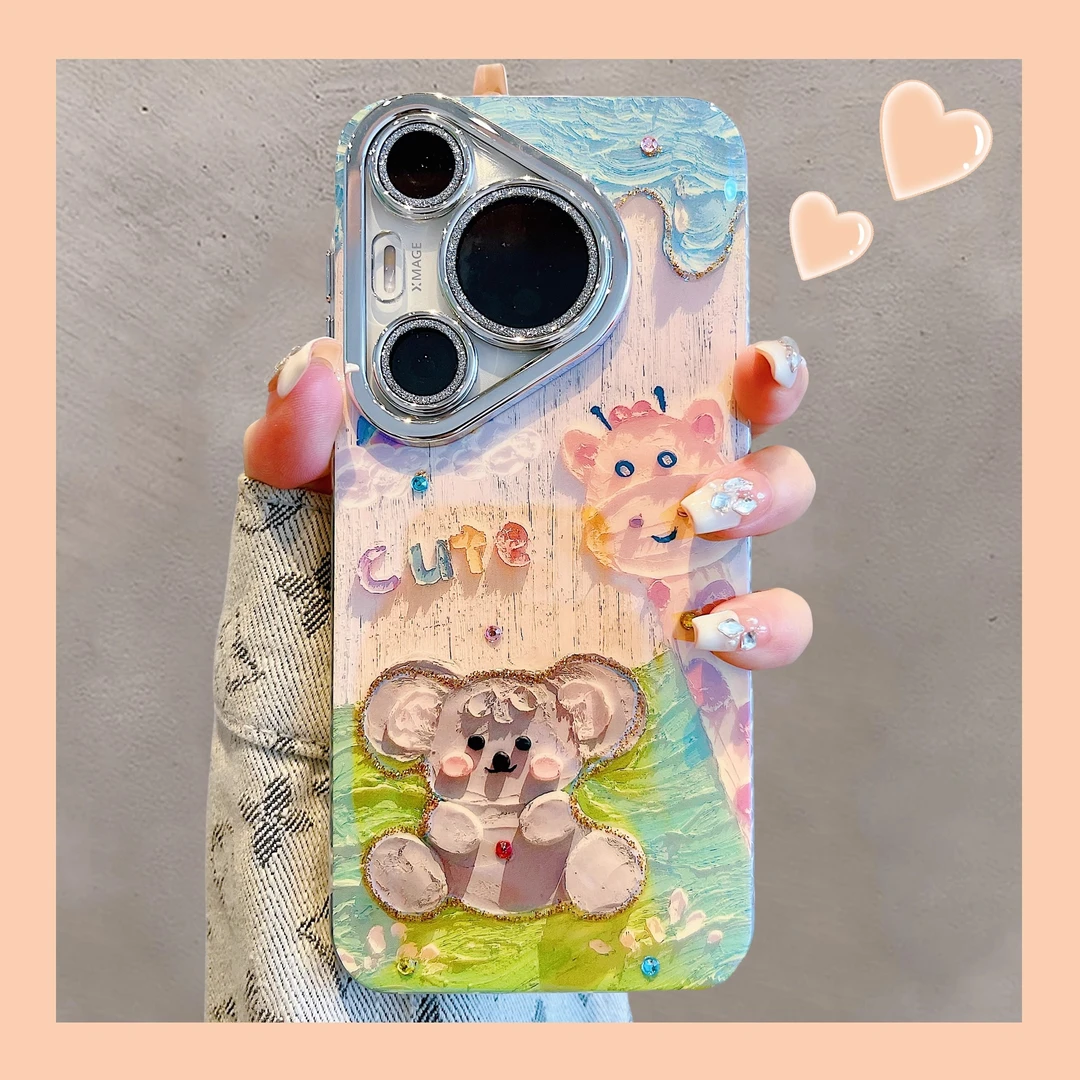 蓝光考拉长颈鹿适用华为pura70pro手机壳mate60/50可爱p60女新款