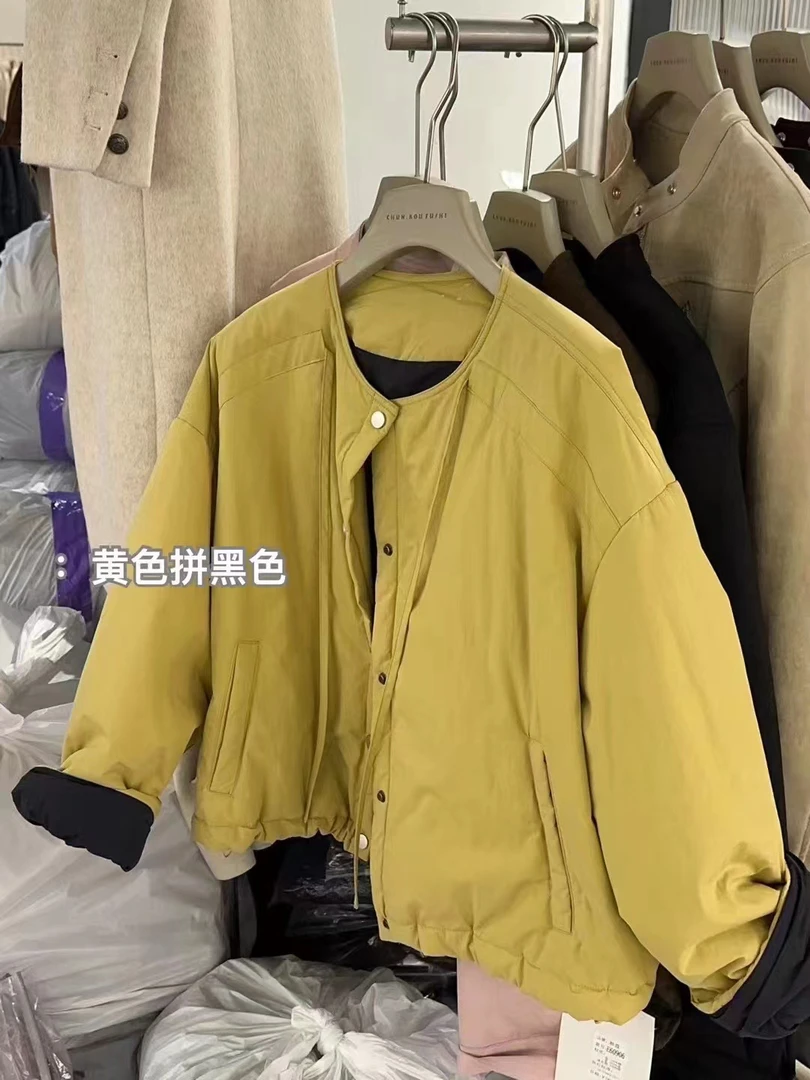 晨妹韩版时尚拼色棉服外套3175百搭