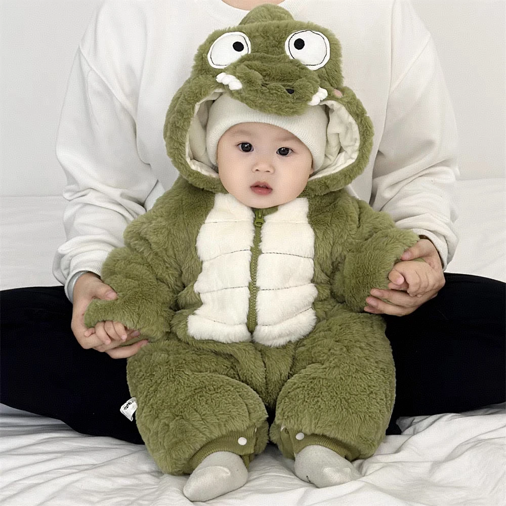 婴儿冬装连体衣加绒加厚棉衣新生儿衣服宝宝抱衣婴幼儿冬季造型衣