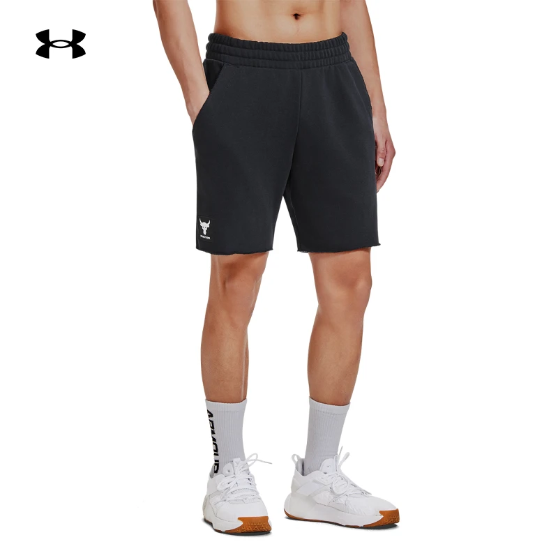 安德玛官方UA Project Rock男子高克重毛圈布训练运动短裤1383186