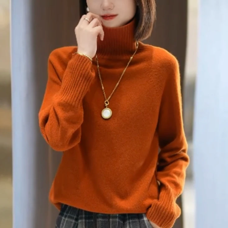 2025秋冬季新款百搭气质高领加厚针织衫毛衣打底休闲女上衣H3-92
