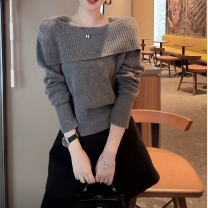 秋冬长袖毛衣时尚气质高级感休闲针织衫2025韩系新款女上衣H3-33