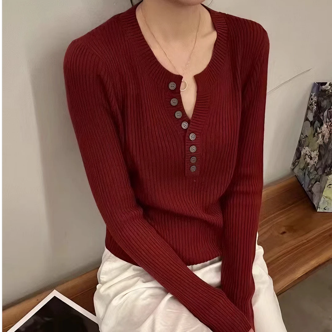 小香风复古V领针织衫女秋季新款设计感时尚洋气显瘦百搭小衫F7-80