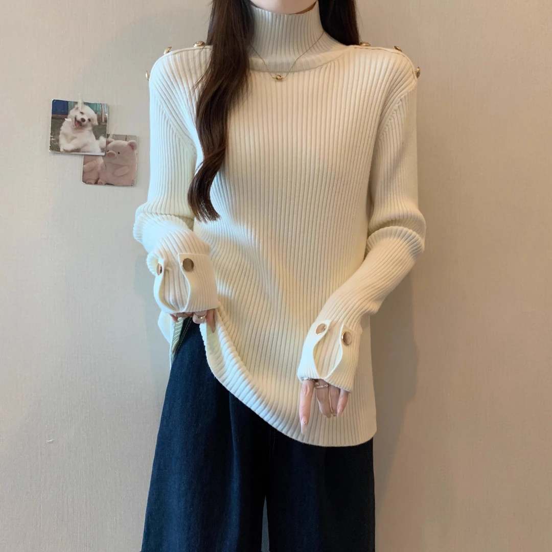 秋冬季新款2025半高领韩系简约长袖显瘦内搭毛衣针织衫上衣G5-78