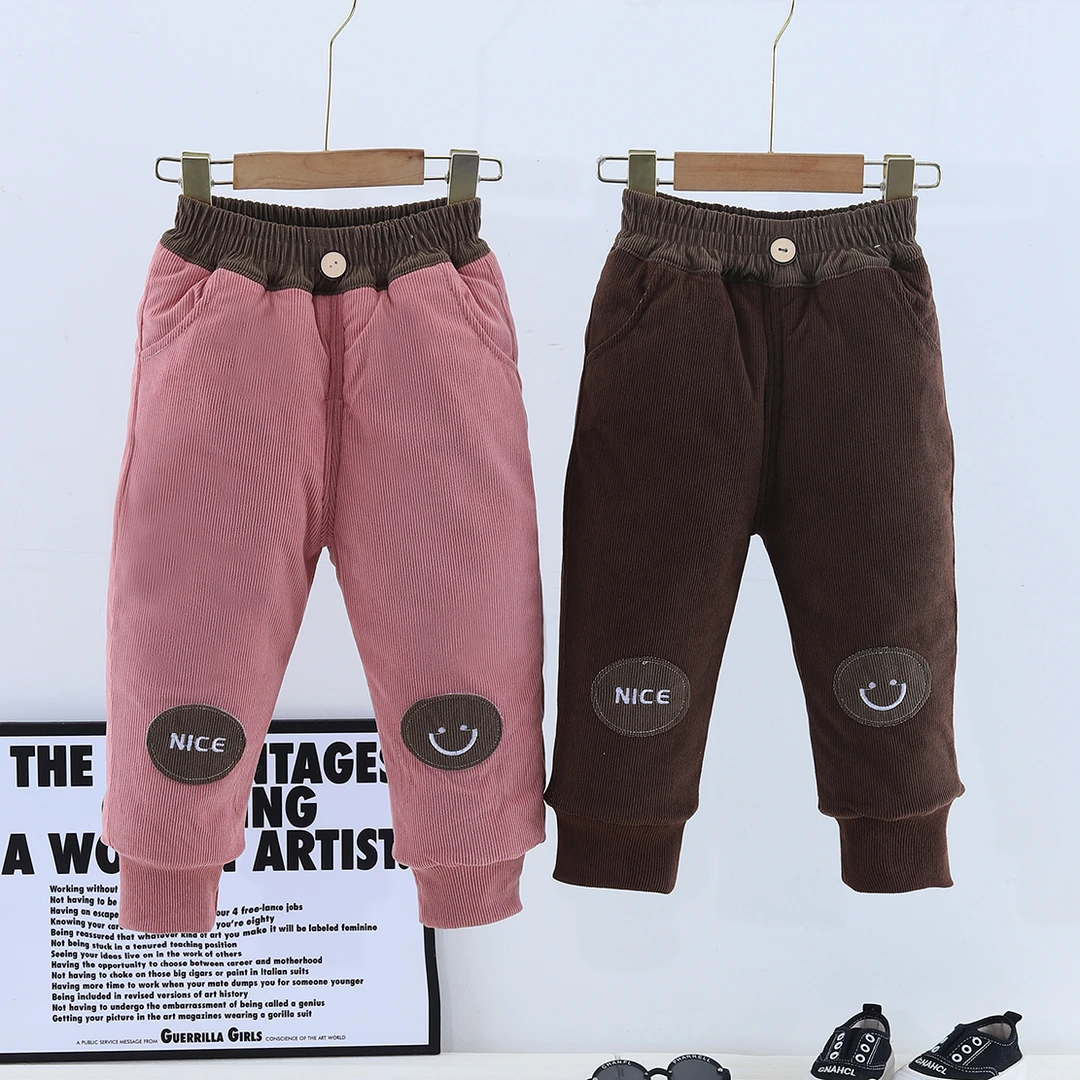 儿童冬季棉裤宝宝腰头一粒扣棉裤新款加绒加厚男童裤子女童棉裤潮