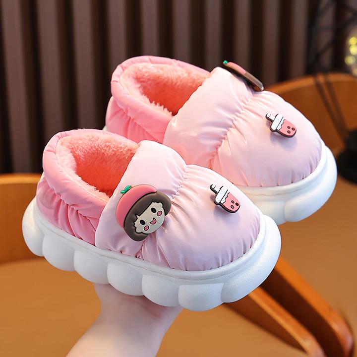 儿童棉拖鞋女孩冬季2024新款女童男童宝宝防水拖鞋冬天家居棉拖鞋