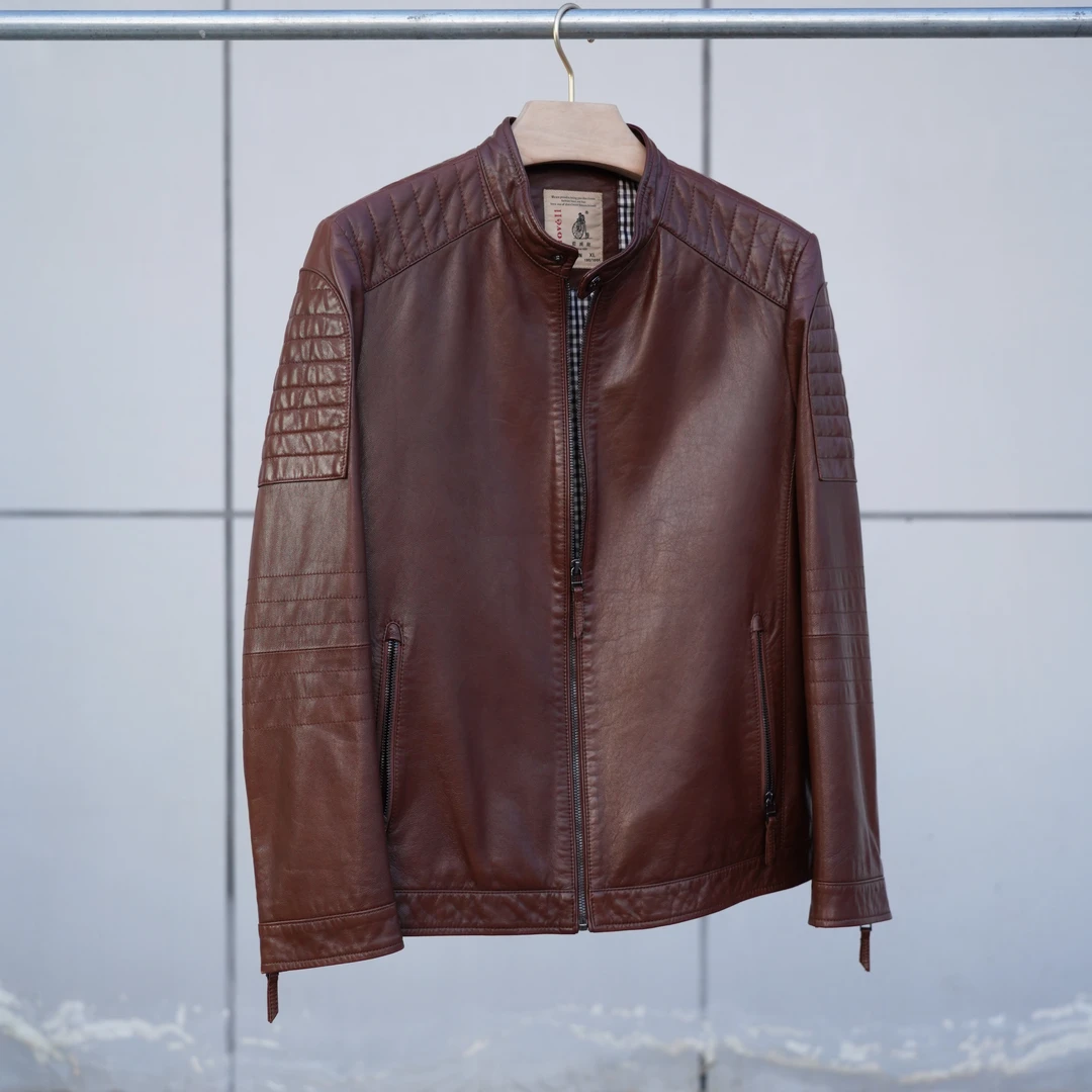 【179-259】2024新款男装真皮皮衣男款时尚休闲商务男