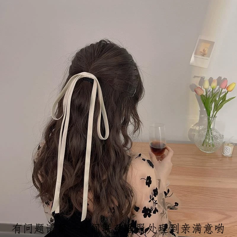 2025日系飘带蝴蝶结高质感发带女绑发网红优雅扎马尾皮筋发绳发圈