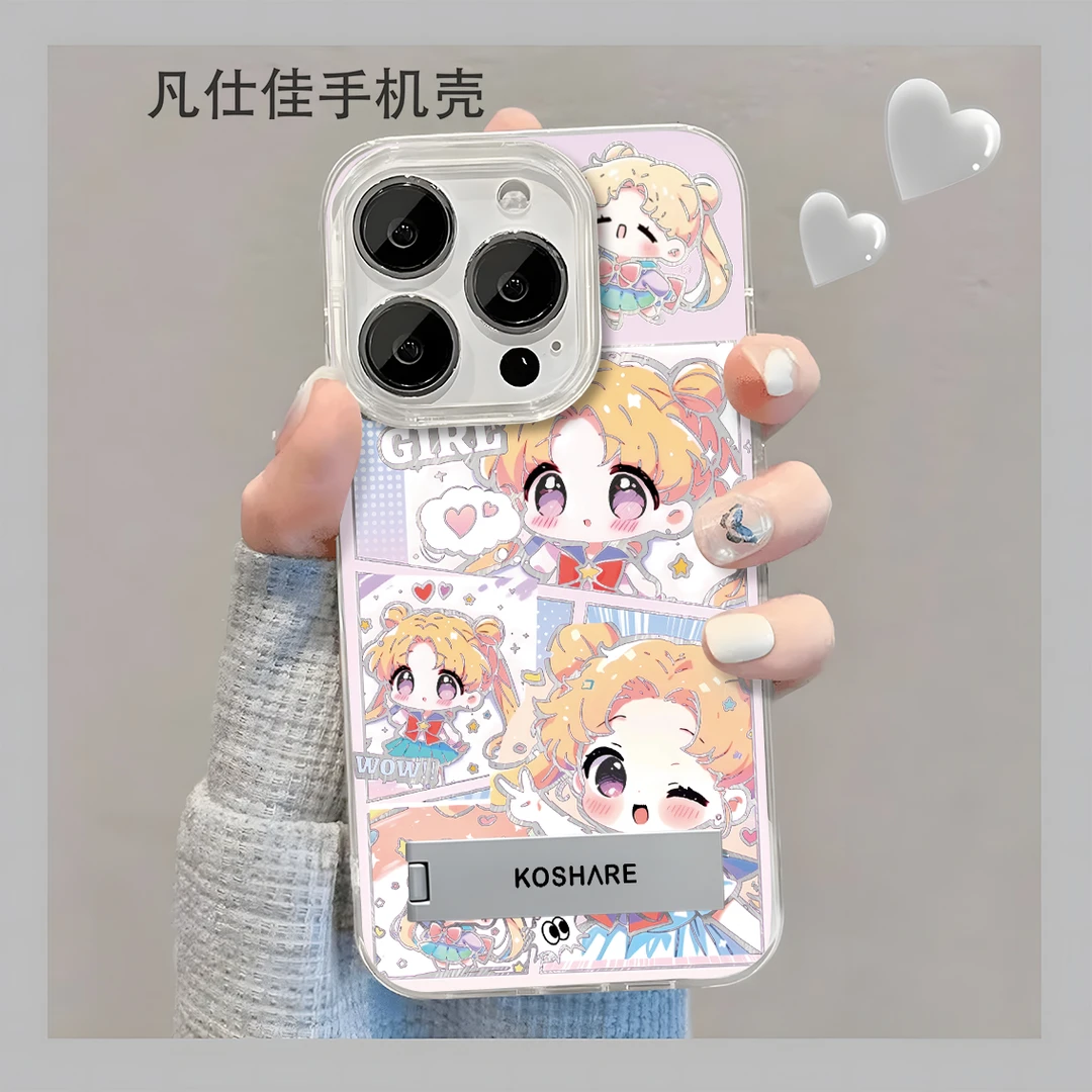 水冰月拼贴适用于创意可爱苹果16华为一加OPPO红米Note手机防摔壳