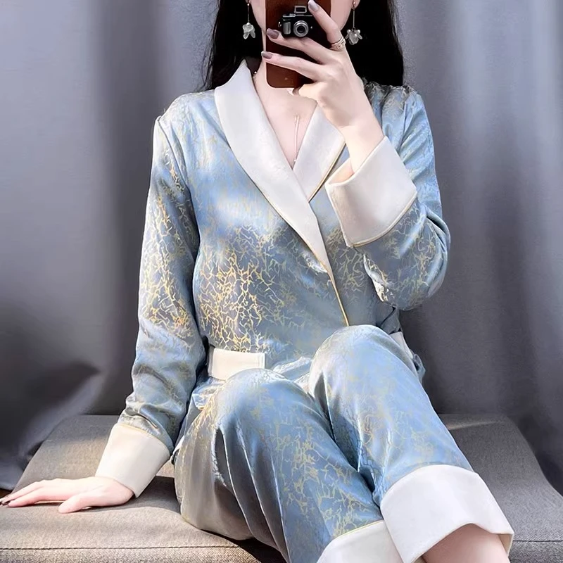 tpvl高级感丝绒加绒睡衣女秋冬保暖加厚气质可外穿家居服宽松时尚