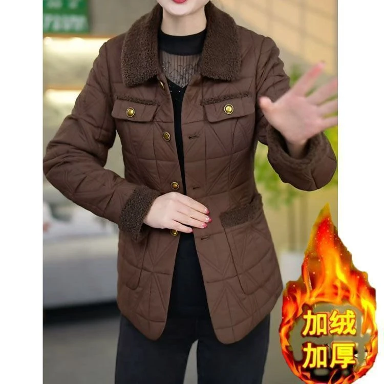 外套女新款高端小香风羽绒棉服冬季晋江时尚加厚保暖洋气妈妈棉衣