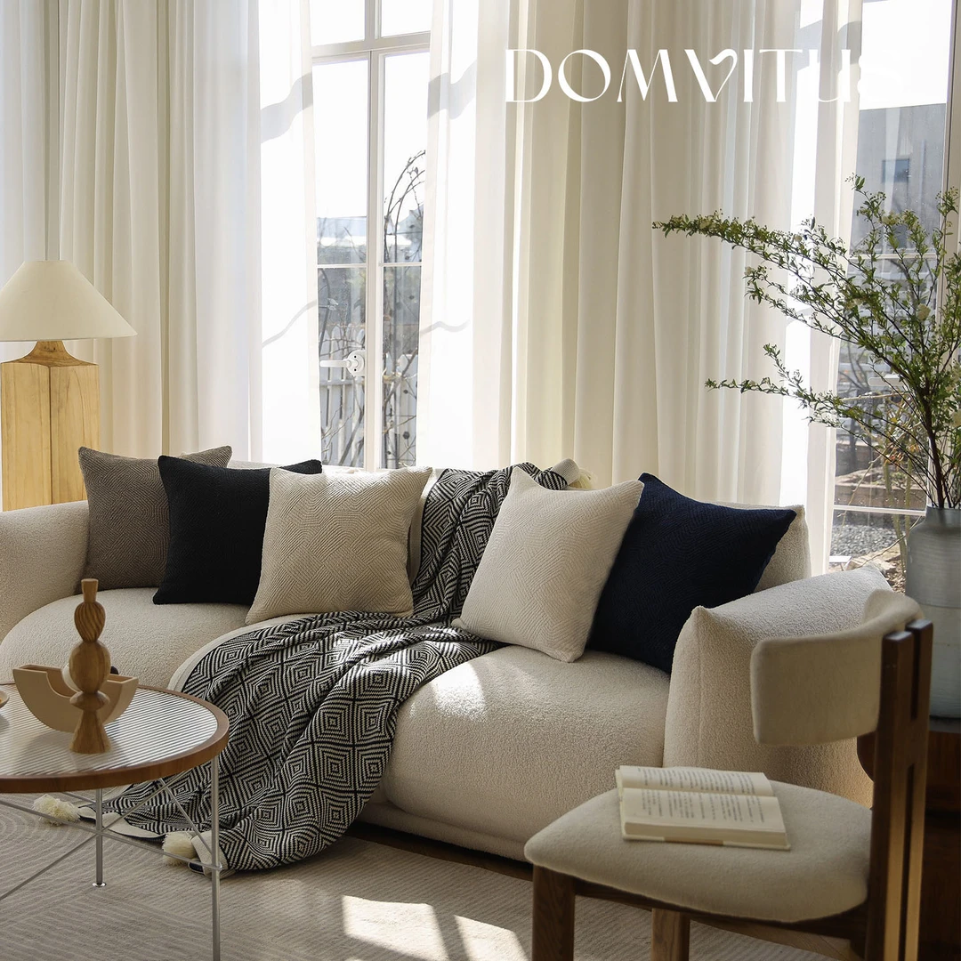 【热卖爆款】纯色中古棉麻高端四季抱枕套沙发客厅靠背垫简约高级感