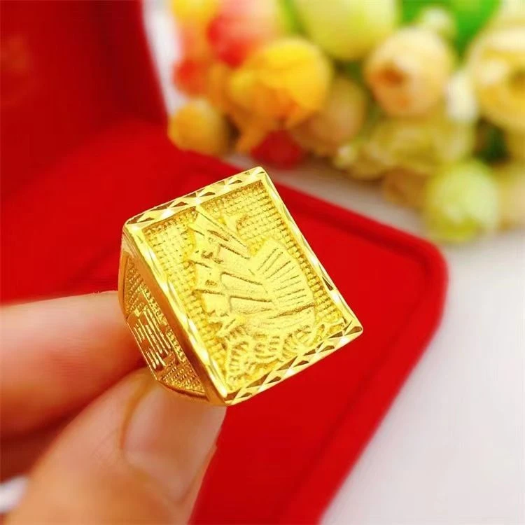 合金戒指 富贵一帆风顺霸气男戒精美经典开口可调节