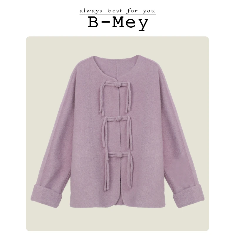 B-MEY 2023年新款中式风羊毛双面呢大衣112508      DD