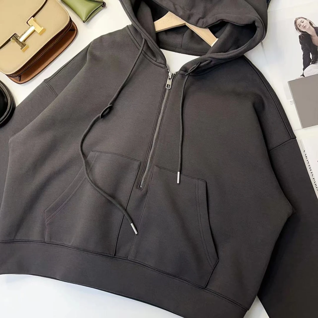 B-MEY  简约连帽半拉链复合休闲卫衣110507    LSBK