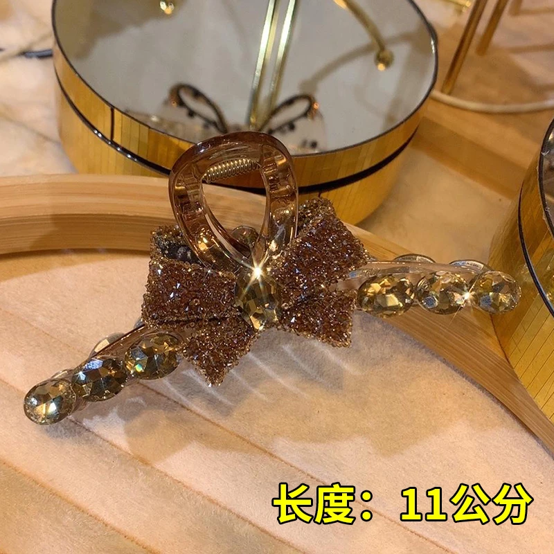 759-韩版网红满钻蝴蝶结大号抓夹2023年新款轻奢鲨鱼夹发卡头饰