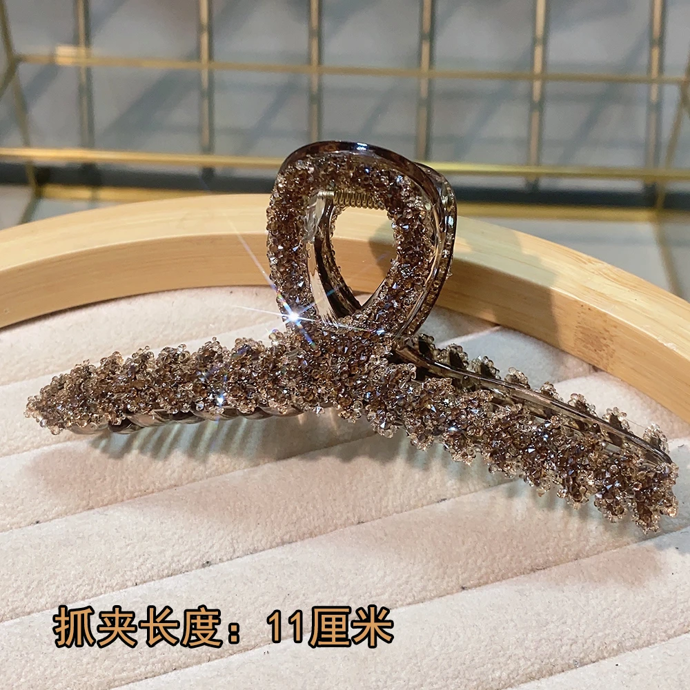 965轻奢水晶抓夹女2024新款网红后脑勺盘发发夹气质高级鲨鱼夹女