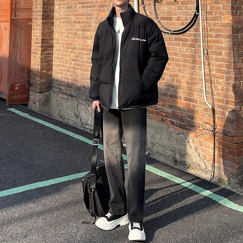 渐变牛仔裤男款春秋美式复古高街潮牌休闲裤子宽松直筒痞帅阔腿裤