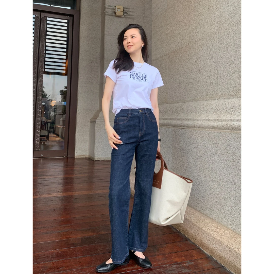 瑞瑞 ANNYRUI "有型有度‘’土耳其进口怀旧直筒牛仔裤显瘦时尚百搭