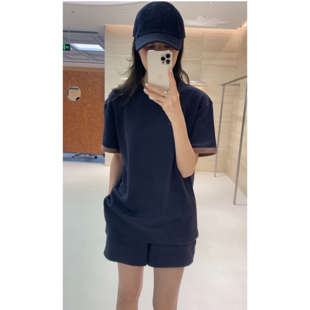 瑞瑞ANNYRUI【自信舒适】时尚短袖春夏纯色运动休闲简约圆领套装