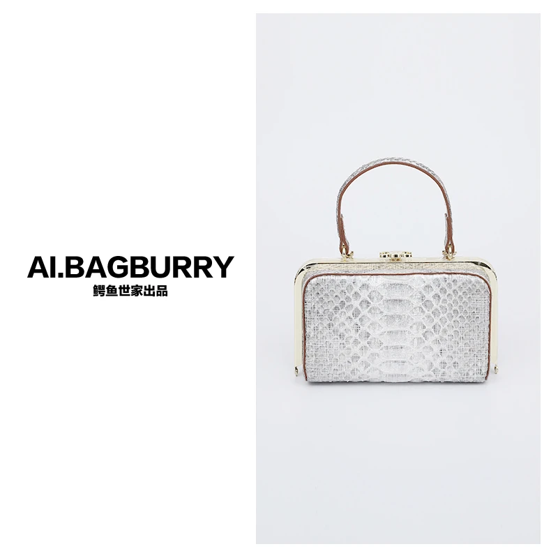 AI.BAGBURRY时尚百搭 凯门 蛇皮 轻奢贵妇真皮女包包