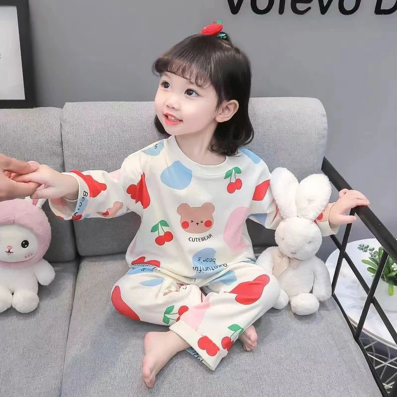 秋季德绒套装女童睡衣儿童内衣套装公主宽松可爱新款女宝宝家居服