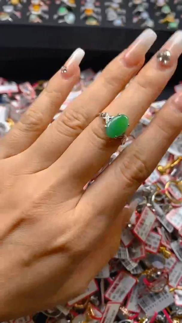 【闪购商品】翡翠戒指银S925镶嵌0329980089