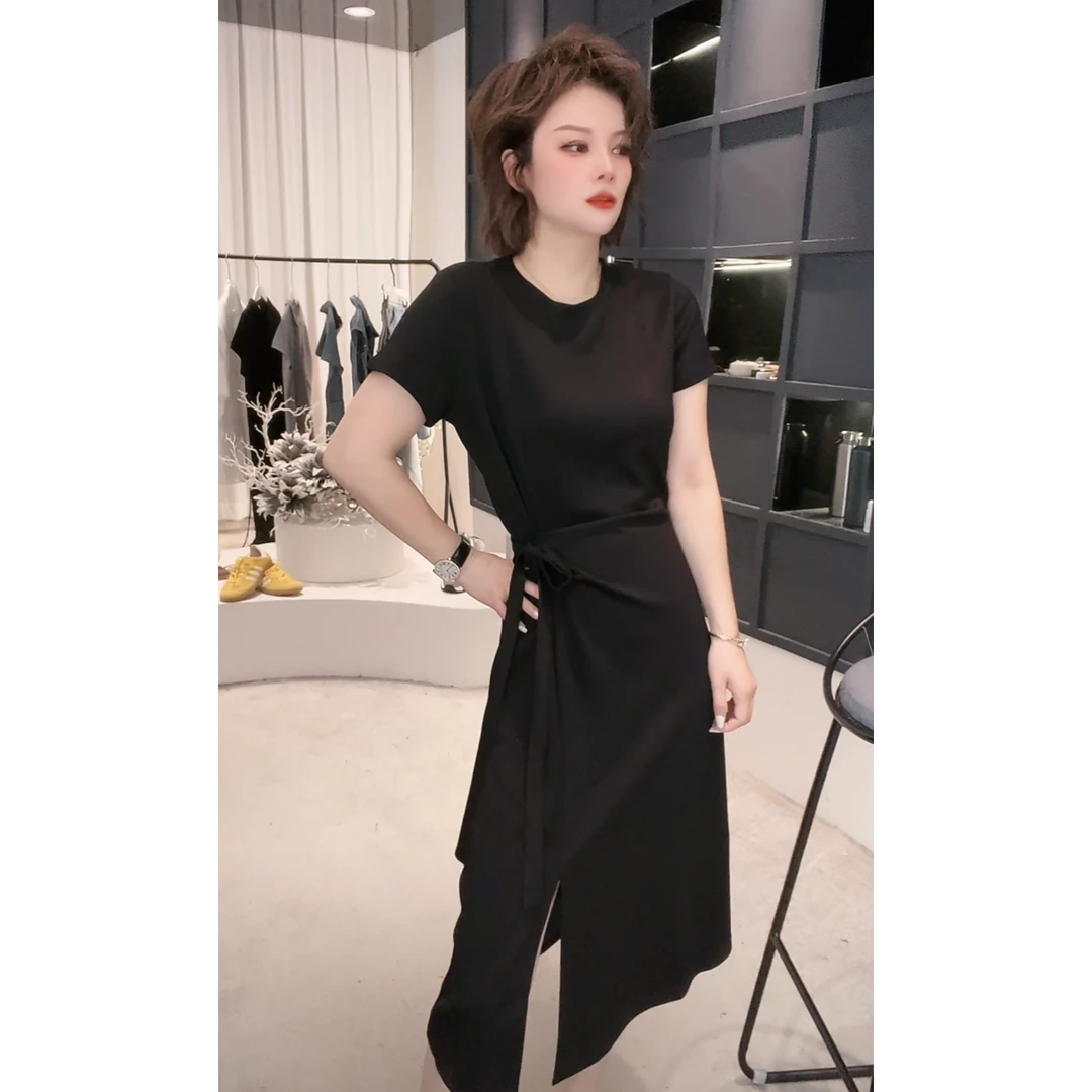 《姚家优麦汇》YH3777夏款设计感时尚百搭连衣裙显瘦款女