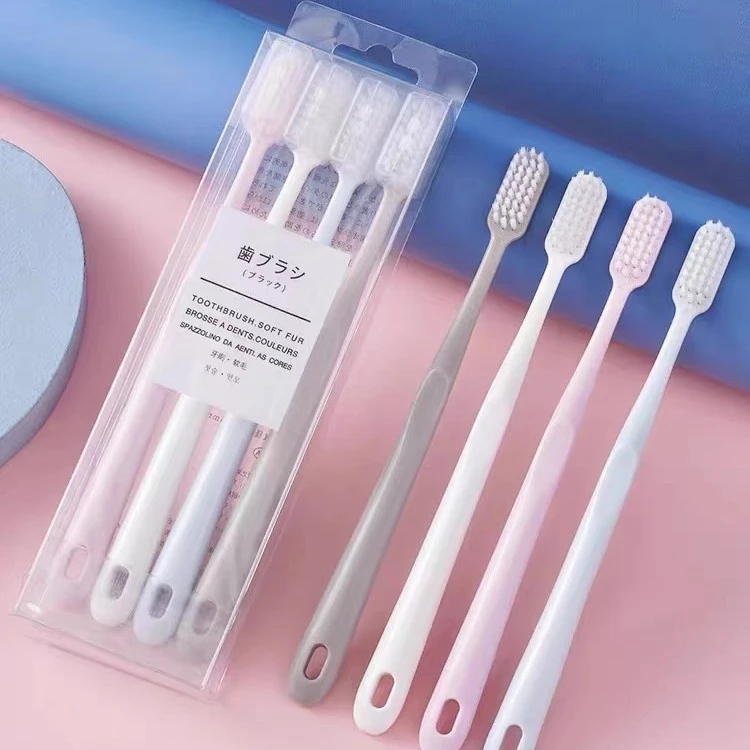 日本马卡龙牙刷软毛牙刷情侣牙刷家用牙刷清洁牙刷带保护套一次性