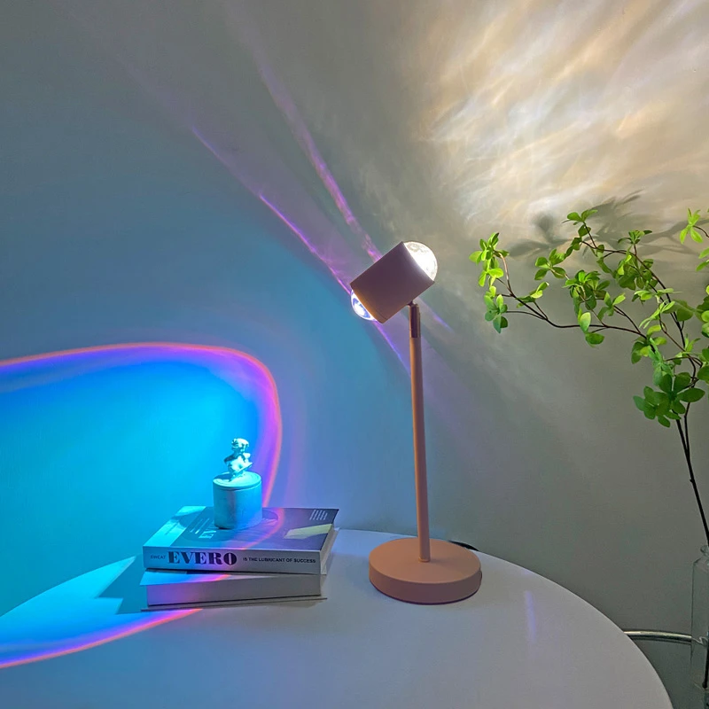 网红日落投影灯客厅拍照氛围补光落地灯卧室直播背景水波纹夕阳灯