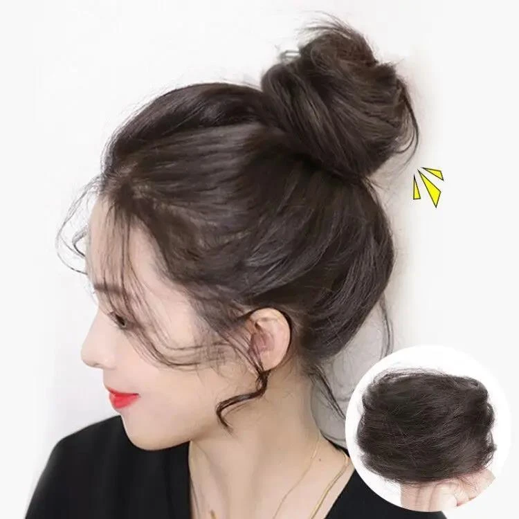 真发发圈可爱丸子头自然花苞头盘发夏汉服古风包发饰神器蓬松懒人