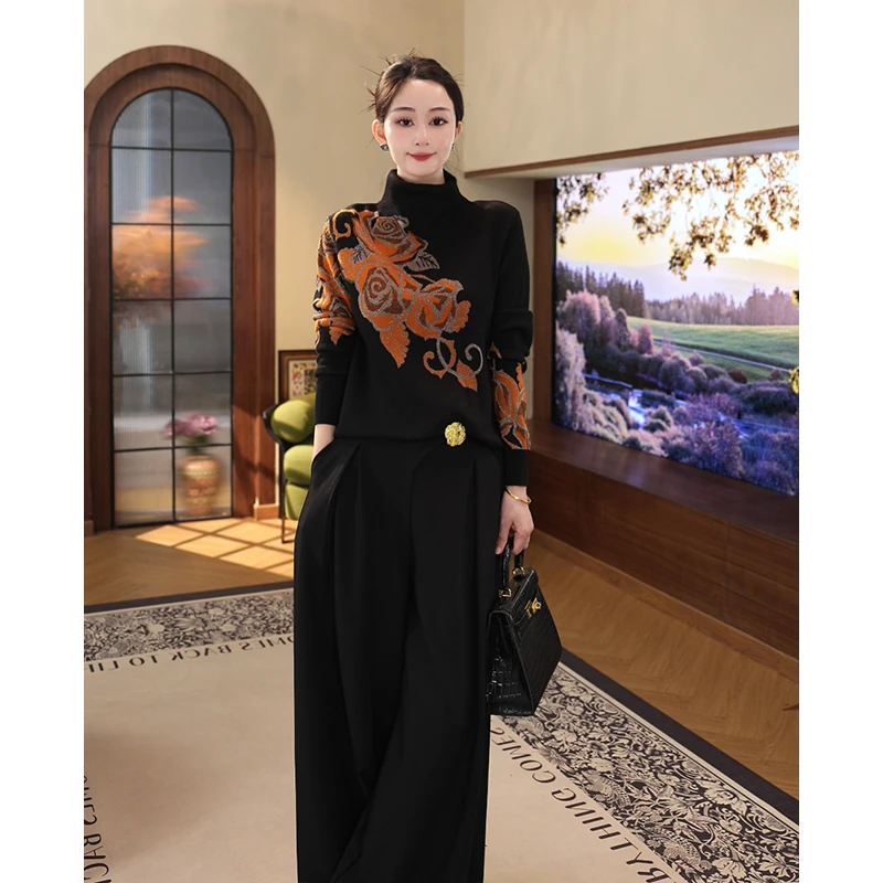 唐熹预售2025秋冬季新款【6408】宽松含绵羊毛小众设计感针织上衣女